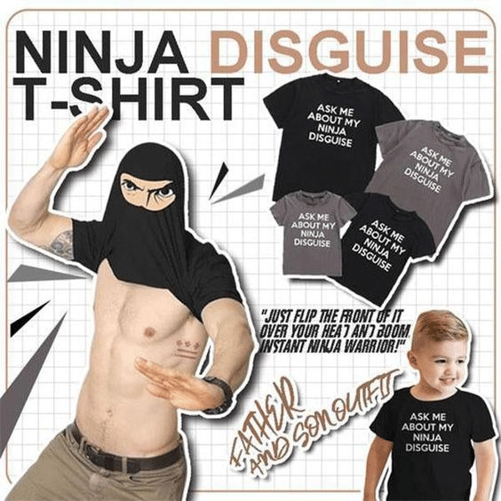 Ninja cross-dressing T-shirt 45%off