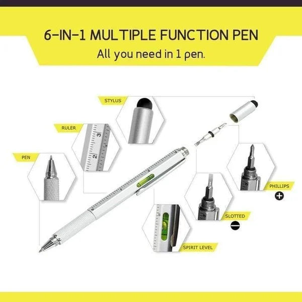 6-in-1 Multi-Functional Stylus Pen