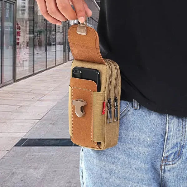 Men's multifunctional belt cell phone pouch