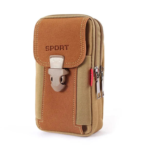 Men's multifunctional belt cell phone pouch