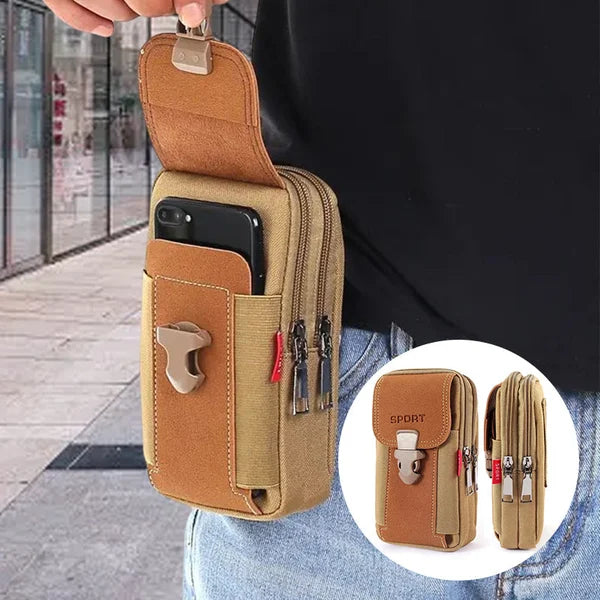 Men's multifunctional belt cell phone pouch