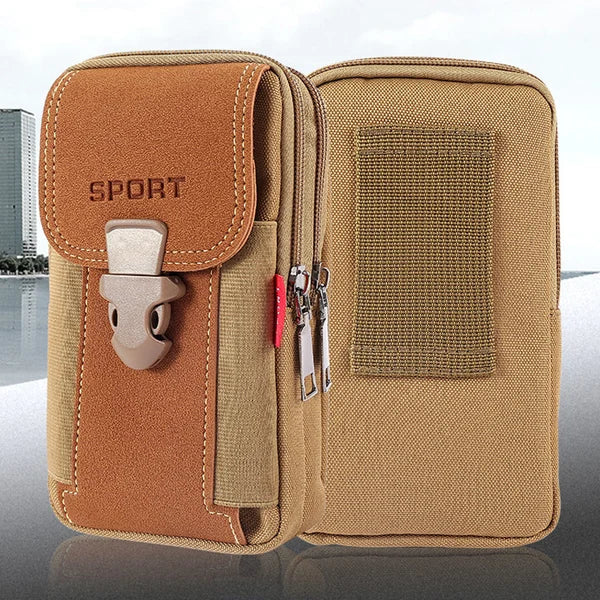 Men's multifunctional belt cell phone pouch