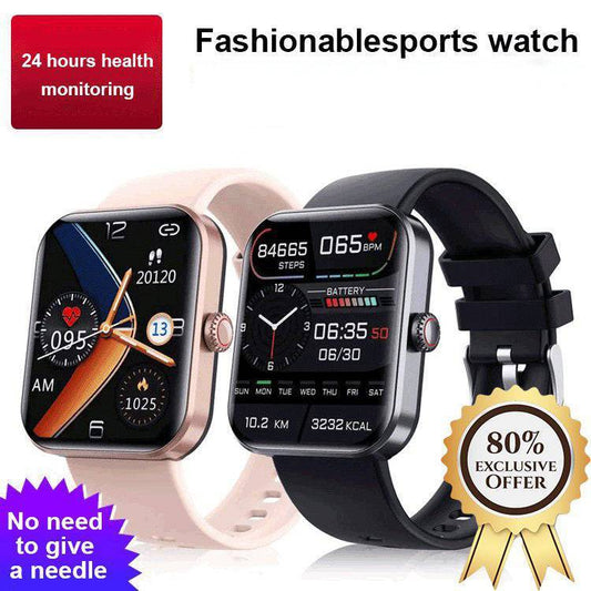 【All day monitoring of heart rate and blood pressure】 Bluetooth fashion watch（Support 24 languages）